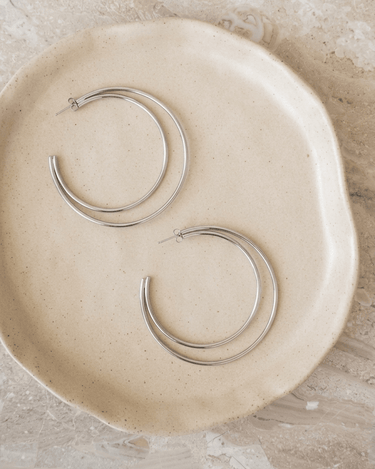 TILTIL Set van 2 Gemini Hoop Earrings Silver - Things I Like Things I Love