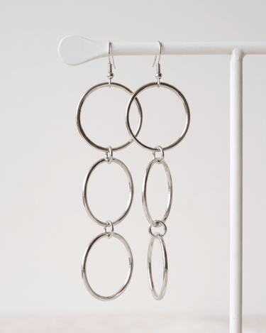 TILTIL Set van 2 Open Circle Statement Earrings Zilver - Things I Like Things I Love