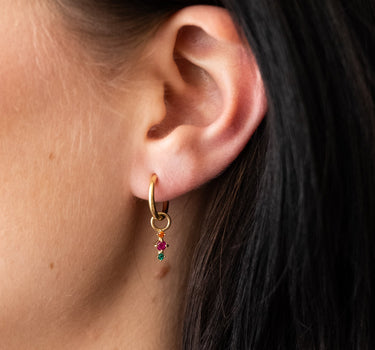 TILTIL Set van 2 Posy Zircon Earrings Multi Goud - Things I Like Things I Love