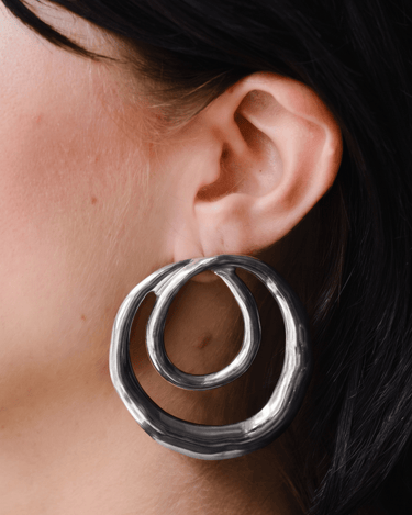 TILTIL Set van 2 Round and Round Statement Earrings Zilver - Things I Like Things I Love