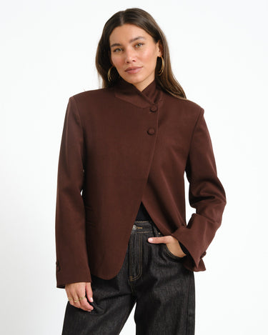 TILTIL Shuki Overlap Blazer Bruin - Things I Like Things I Love