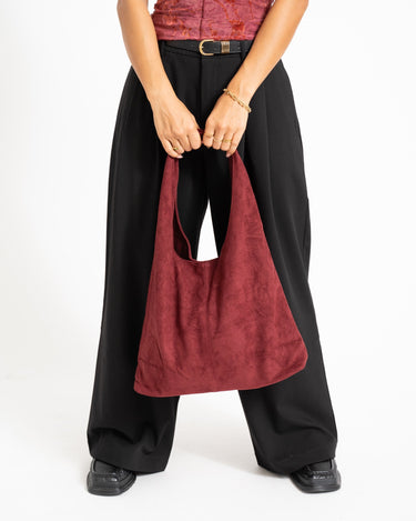 TILTIL Slouchy Faux Suede Bag Bordeaux - Things I Like Things I Love