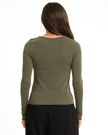 TILTIL Striped Fonna Button Longsleeve Donkergroen - Things I Like Things I Love