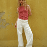 TILTIL Striped Fonna Button Top Dark Pink - Things I Like Things I Love