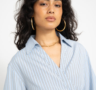TILTIL Striped Liana Blouse Light Blue - Things I Like Things I Love