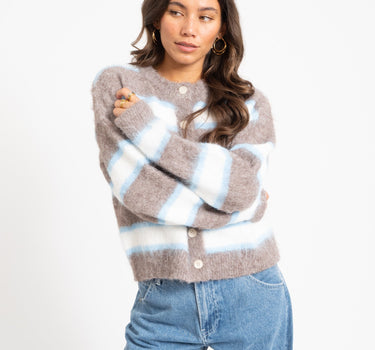 TILTIL Striped Rosalia Cardigan Lichtblauw - Things I Like Things I Love