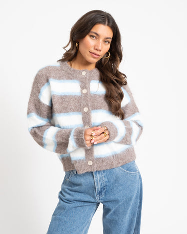 TILTIL Striped Rosalia Cardigan Lichtblauw - Things I Like Things I Love