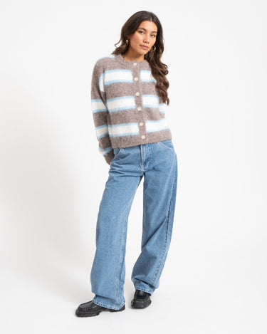 TILTIL Striped Rosalia Cardigan Lichtblauw - Things I Like Things I Love