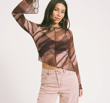 TILTIL Suzie Mesh Top Detail Burgundy - Things I Like Things I Love