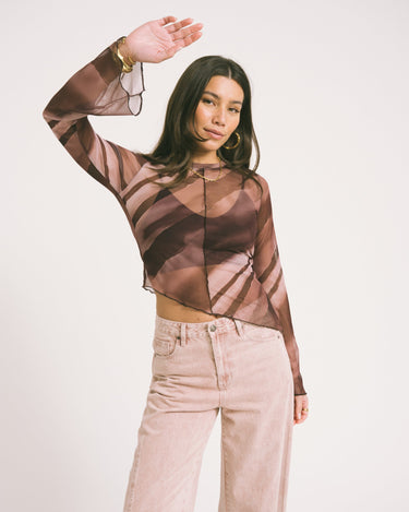 TILTIL Suzie Mesh Top Detail Burgundy - Things I Like Things I Love