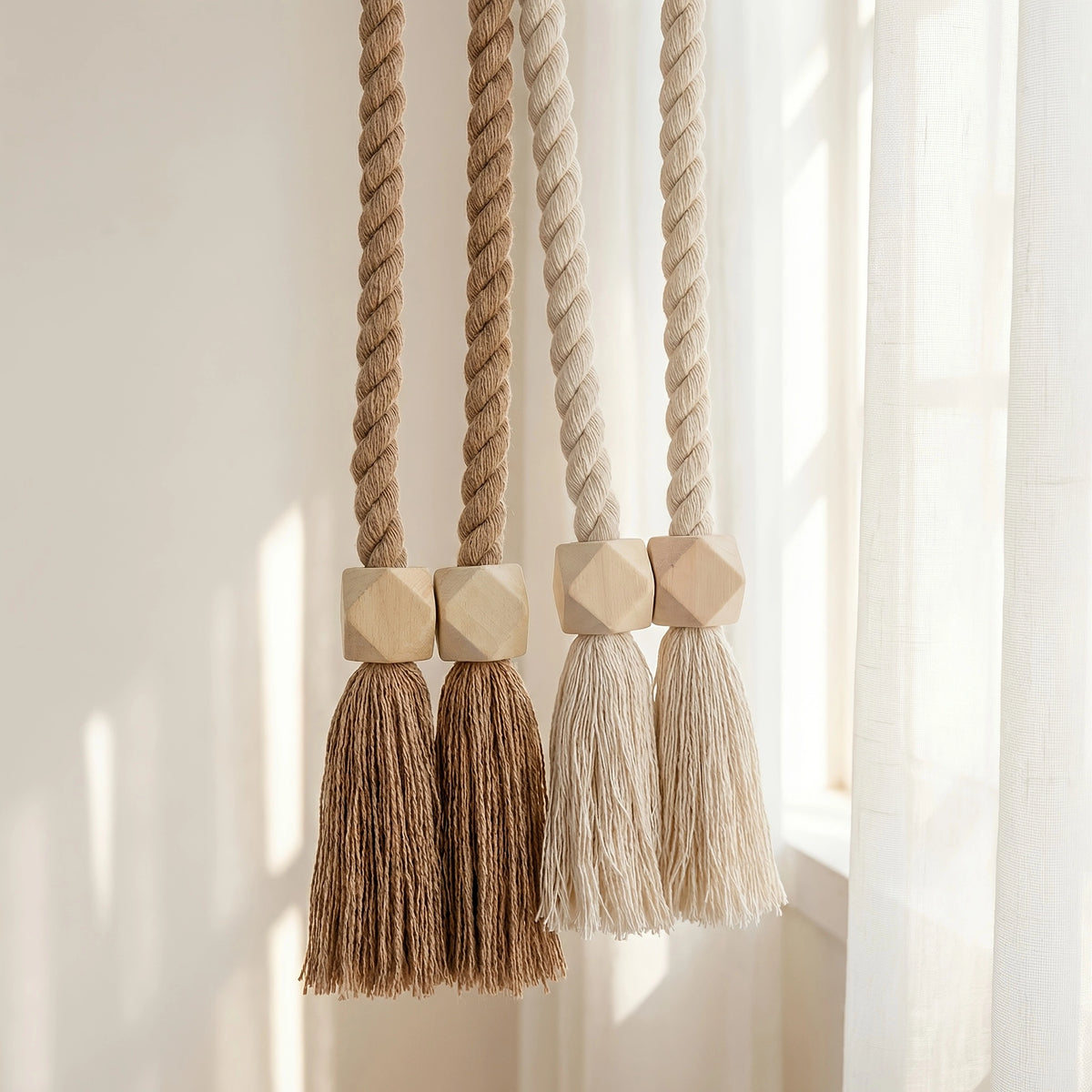 Tira de Cortina Maison Boho Madeira com Fixação Magnética Lenogue