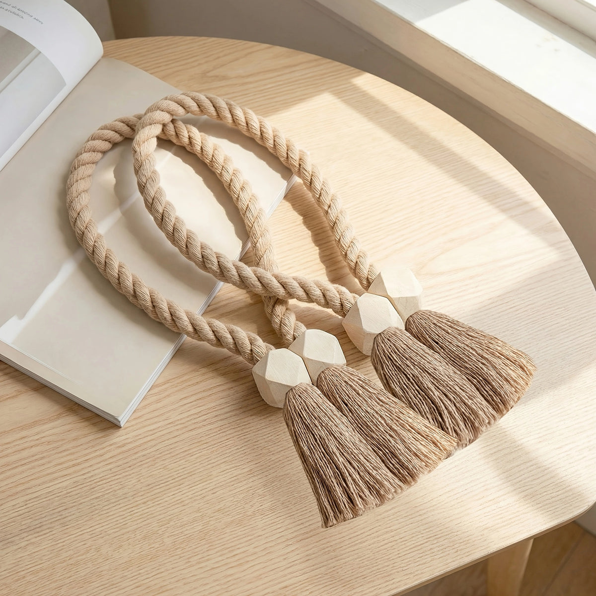Tira de Cortina Maison Boho Madeira com Fixação Magnética Lenogue