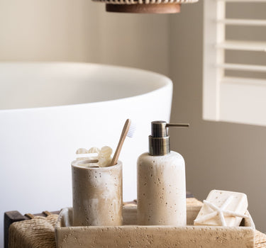 Toothbrush Holder Pearl Travertine Look - Things I Like Things I Love
