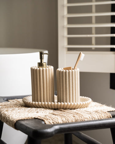 Toothbrush Holder Stripes Polyresin - Things I Like Things I Love