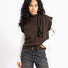 Topshop Cassi Knitted Tie Neck Top Knit Chocolate Brown - Things I Like Things I Love