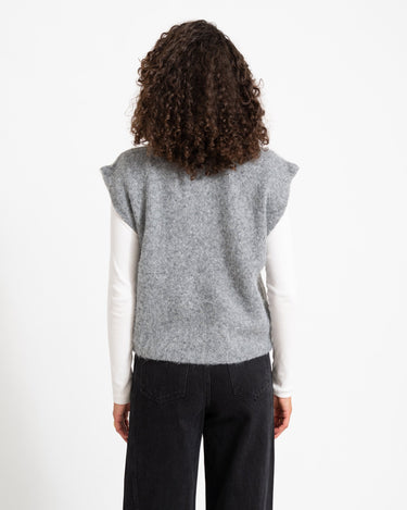 Topshop Cassi Knitted Tie Neck Top Knit Grey - Things I Like Things I Love