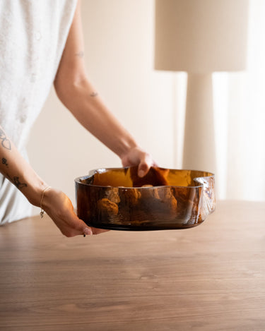 Tray Glass Smoked Amber - Things I Like Things I Love
