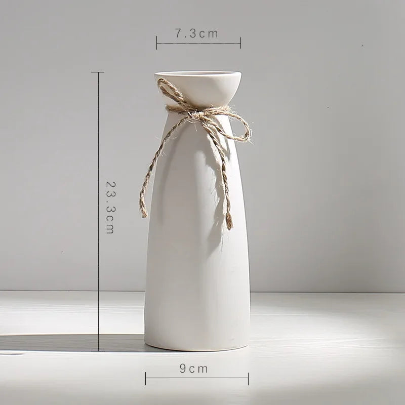 Vaso de Cerâmica Fosca Estilo Nórdico para Sala Lenogue
