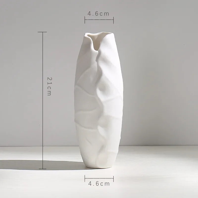 Vaso de Cerâmica Fosca Estilo Nórdico para Sala Lenogue