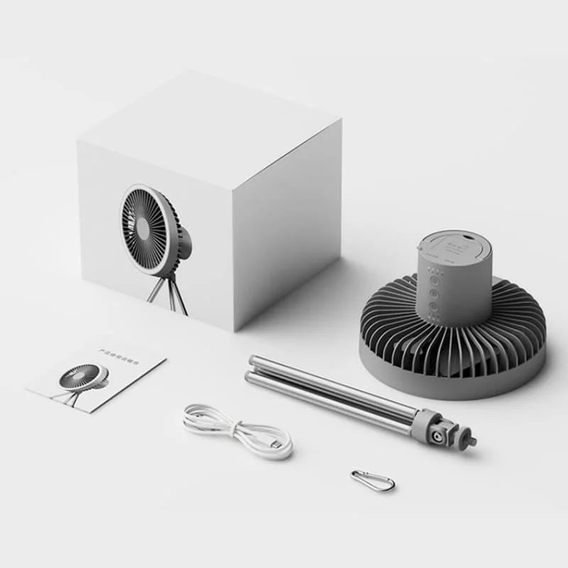 Ventilador Portátil Recarregável Preto com 3 Velocidades para Casa Lenogue
