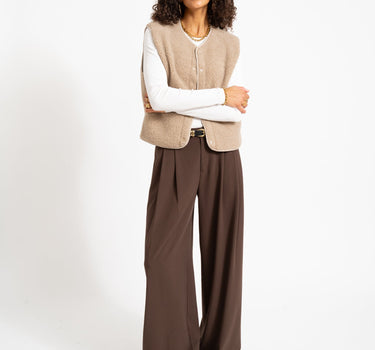 Vera Teddy Vest Humus/Melange - Things I Like Things I Love