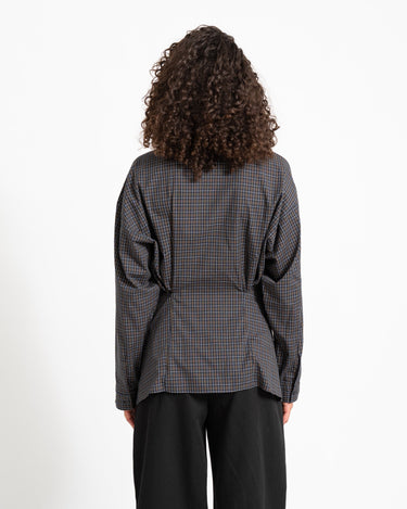 Viola Poplin Wrap Tie Shirt Black - Things I Like Things I Love
