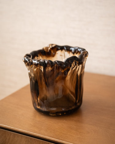Waxinelichthouder Myron Glas Bruin - Things I Like Things I Love