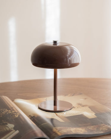 Wireless Table Lamp Margate Burgundy / Brown - Things I Like Things I Love