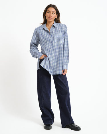 Zallie Button Shoulderpad Shirt - Things I Like Things I Love