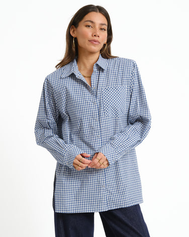 Zallie Button Shoulderpad Shirt - Things I Like Things I Love