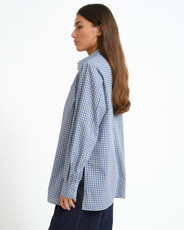 Zallie Button Shoulderpad Shirt - Things I Like Things I Love