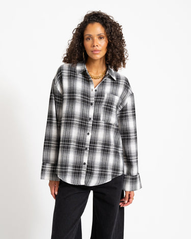 Zoe Check Shirt Black - Things I Like Things I Love