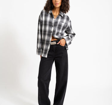 Zoe Check Shirt Black - Things I Like Things I Love