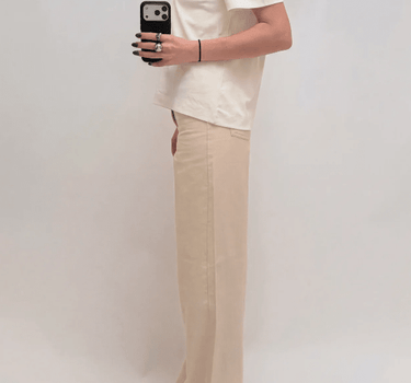 Zoe Ella Wide Detail Pant Ecru - Things I Like Things I Love